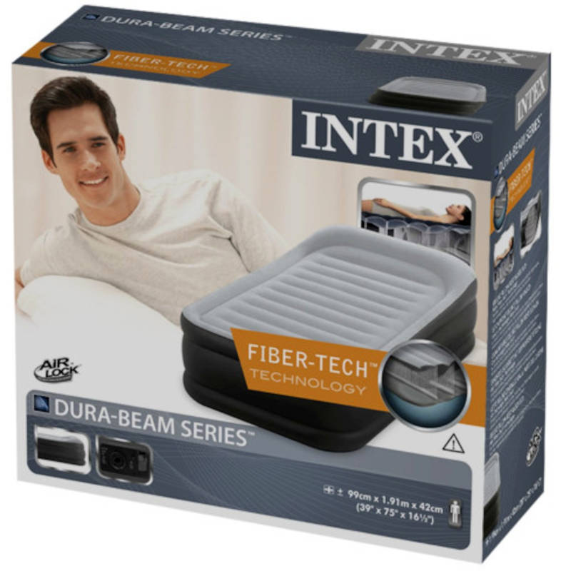 Colchón hinchable individual Con Inflador Fiber tech Intex — Ferretería Luma