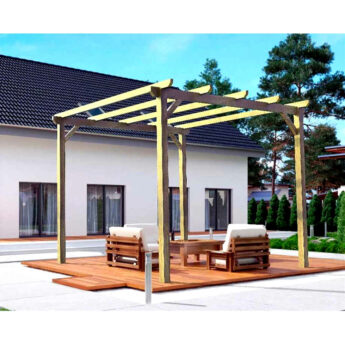 Pergola de madera 4x3 m - Pérgola tratada autoclave