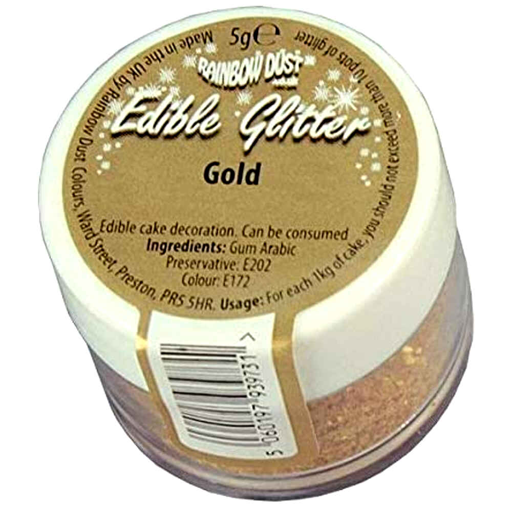 Purpurina Comestible Gold 5g. Rainbow Dust- Colorantes Alimentarios -  Tienda Repostería Creativa Valencia 
